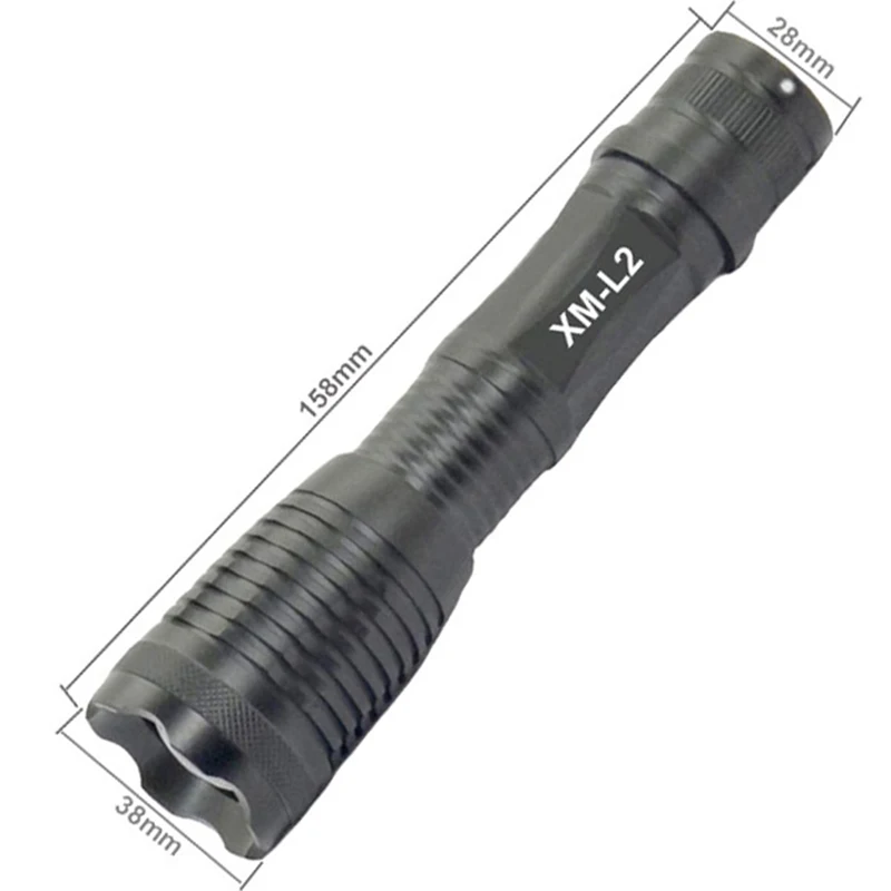 Фонарик E007 zooma 2500LM XML L2 светодиодный с 5 режимами и зумом 18650 AAA|flash light|led flash lightl2