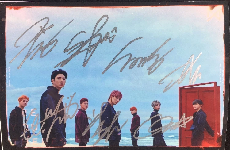 

hand signed MONSTA X autographed photo ARE YOU THERE 5*7 102018