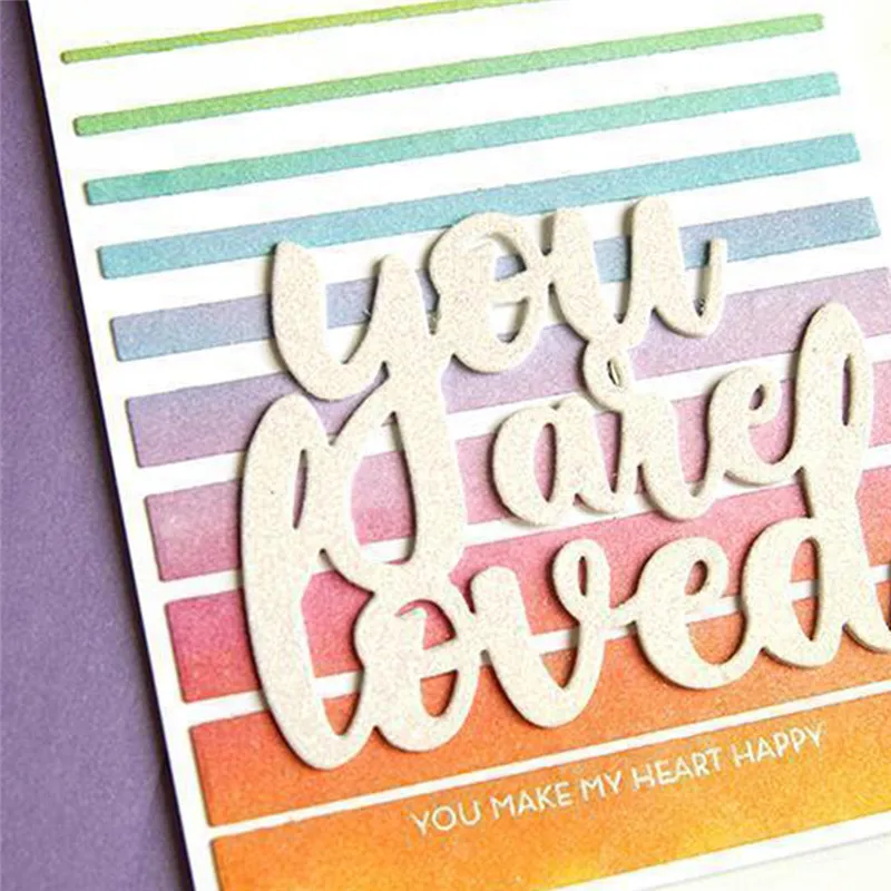 

Naifumodo Words You Are Loved Metal Cutting Dies Scrapbooking Letter for Card Making Album Photo Embossing Crafts Dies New 2019