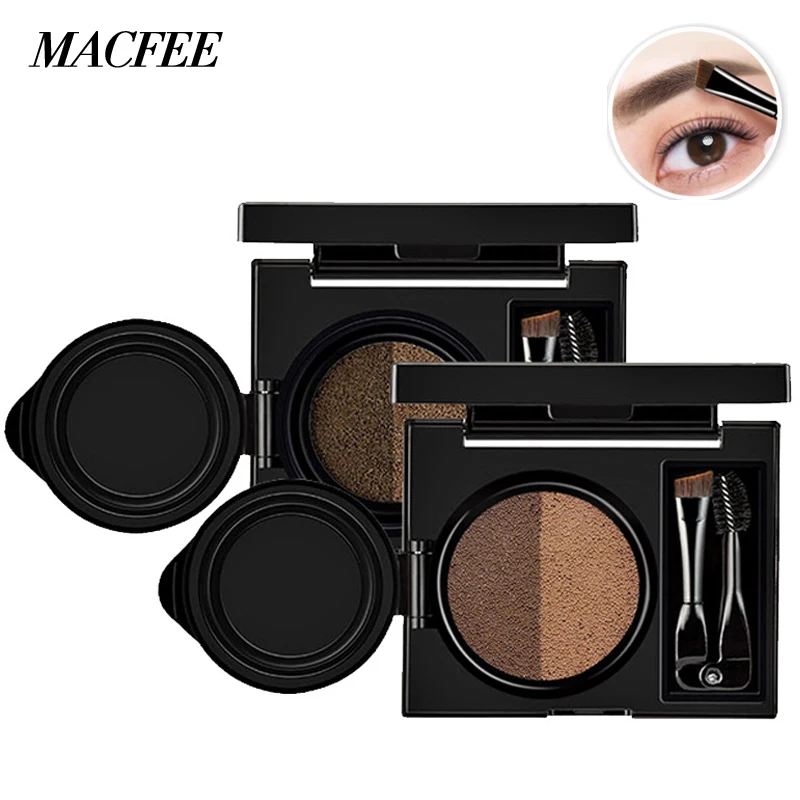 

Eyebrow Enhancer Makeup Air Cushion Henna Eyebrow Cream Palette With Brush Double-color Waterproof Eye Brow Tattoo Kits Cosmetic
