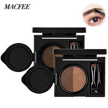 

Eyebrow Enhancer Makeup Air Cushion Henna Eyebrow Cream Palette With Brush Double-color Waterproof Eye Brow Tattoo Kits Cosmetic