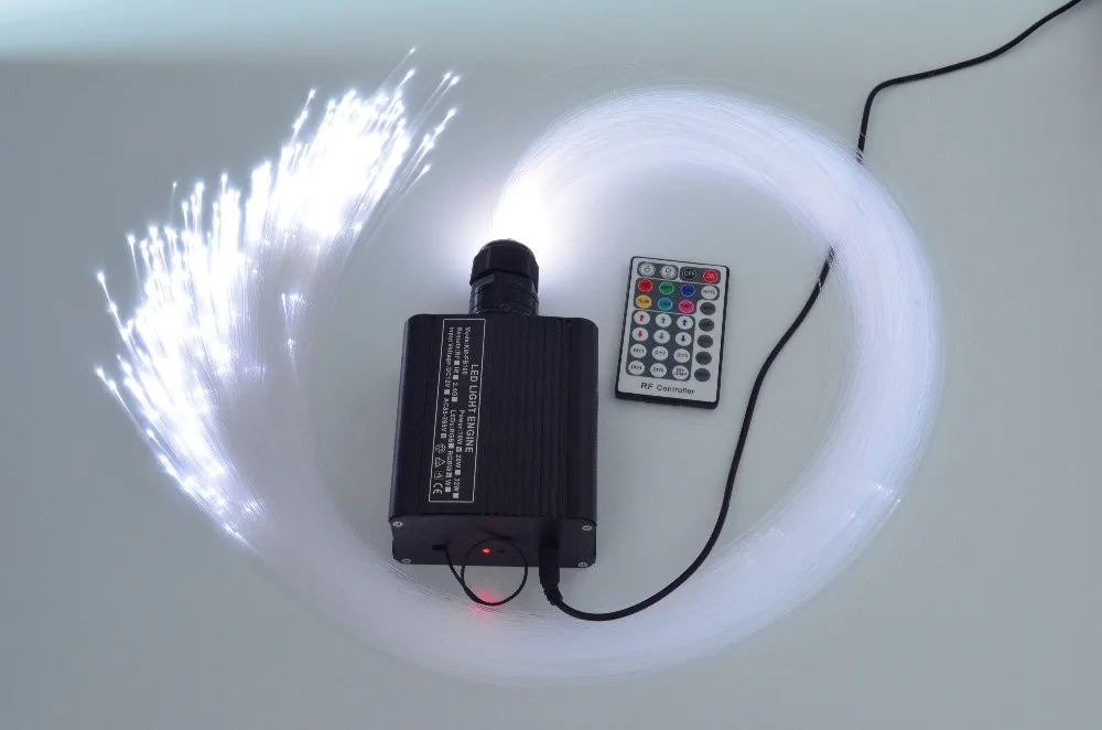 16 Вт RGBW LED свет двигателя + 200 шт 0 75 мм 2 м длинного конца свечения PMMA Оптического