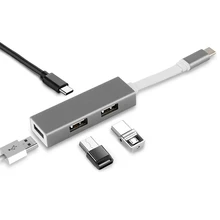 Usb type C 3,1 концентратор 2* USB 2,0 1* USB 3,0 порт type C PD питания Зарядка USB 3,0 разветвитель адаптер концентратор для Macbook Pro