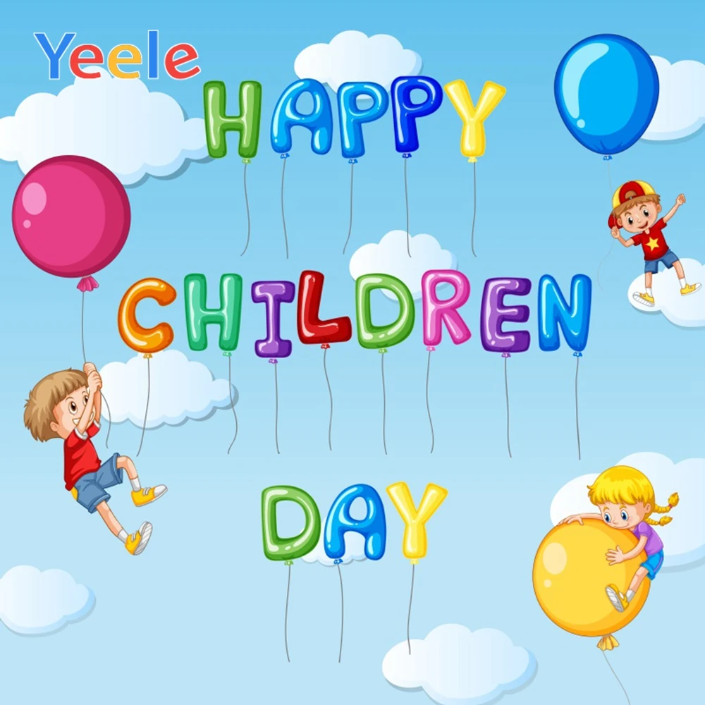 

Yeele Colorful Balloons Happy Children Day Cartoon Sky Photography Background Scene Child Photographic Backdrop For Photo Studio