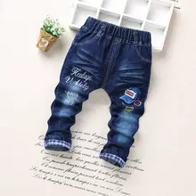 Г. Новые осенние модные джинсы для мальчиков штаны для маленьких мальчиков с вышитым рисунком Человека-паука весенние детские джинсовые брюки детские джинсы от 2 до 6 лет