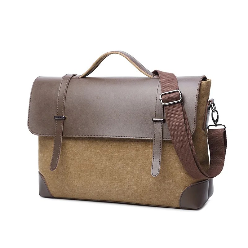 canvas leather laptop bag