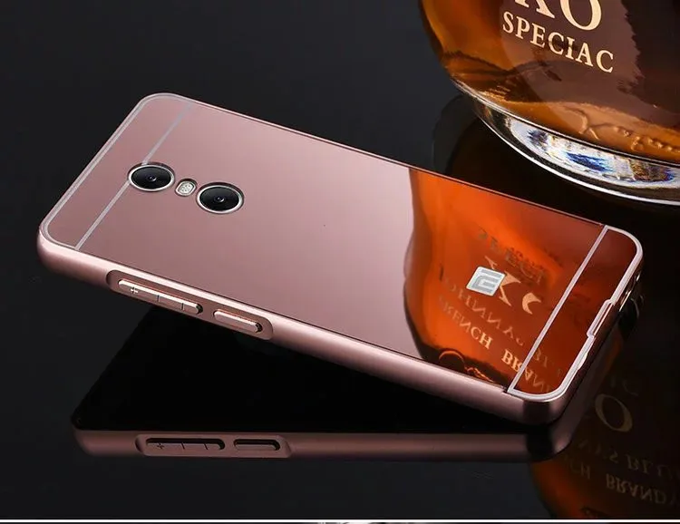 Luxury Rose Gold Mirror Cases For Xiaomi Redmi 5 Plus Alumimum Metal Frame shell Back Cover for Redmi 5 Plus xiaomi leather case charging Cases For Xiaomi