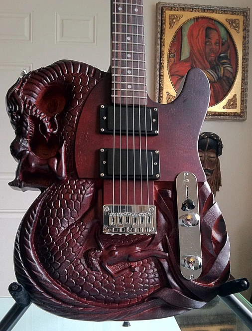 ATL Carved Dragon Slayer Style Electric Guitar Mahogany Body Rosewood Fingerboard 22 Fret electric guitar kit headless electric guitar