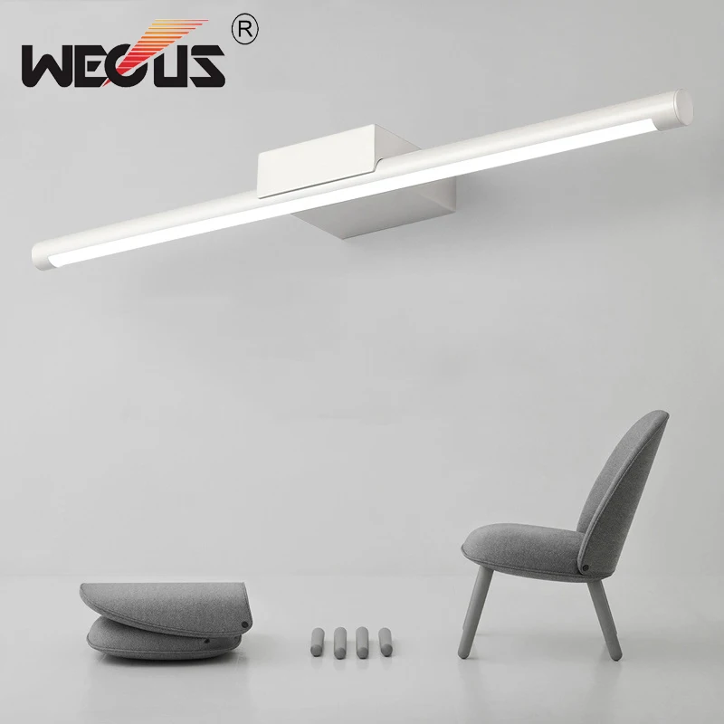 

Wecus Nordic white mirror front light acryl bathroom sconce bedroom study decorative wall lamps