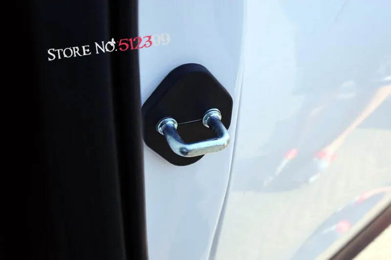 

4PCS Black Plastic Inner Door Lock Protector Cover Buckle Decoration For Toyota Harrier XU60 2013 2014 2015 2016 Car Styling