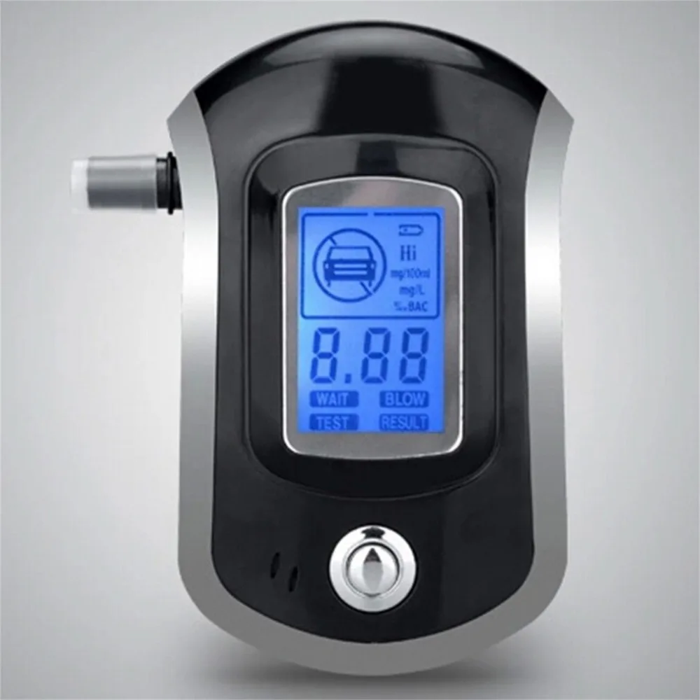 Алкотестер Профессиональный цифровой алкотестер анализатор дыхания с большим цифровым ЖК-дисплеем 5 шт мундштук