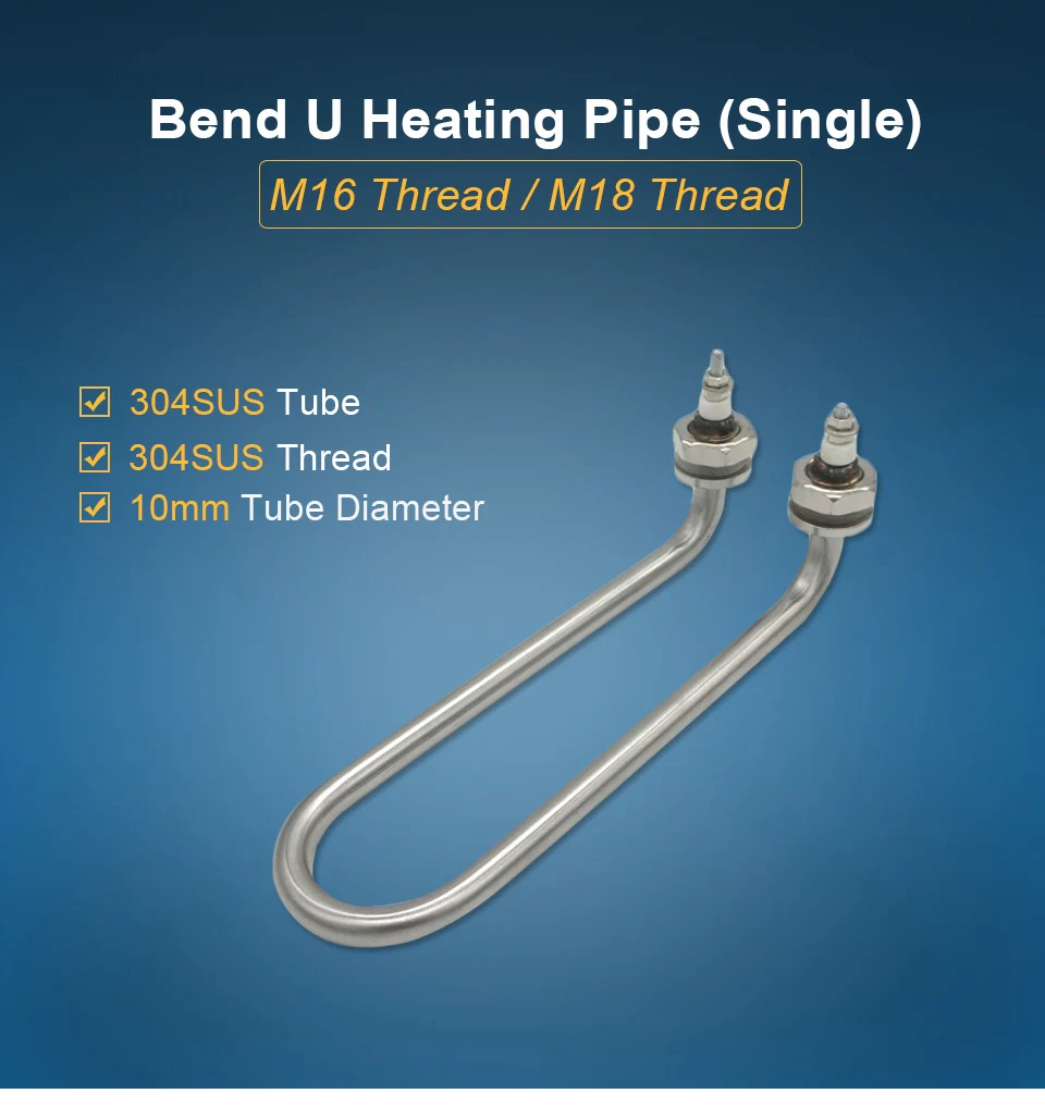 de água em u. Roscas aquecedoras m16