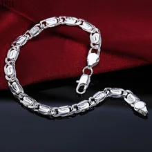Модный красивый серебряный браслет для женщин и мужчин, очаровательный классический свадебный подарок, высокое качество, ювелирные изделия оптом, LH008