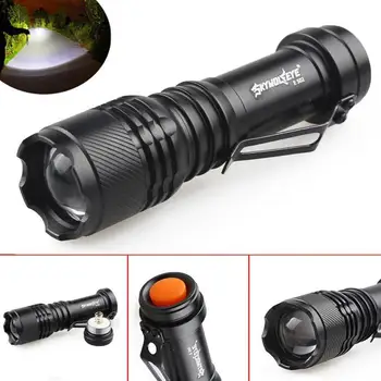 

E502 Mini Portable 3 Modes Bright LED Aluminum Alloy Flashlight Torch with Clip #02