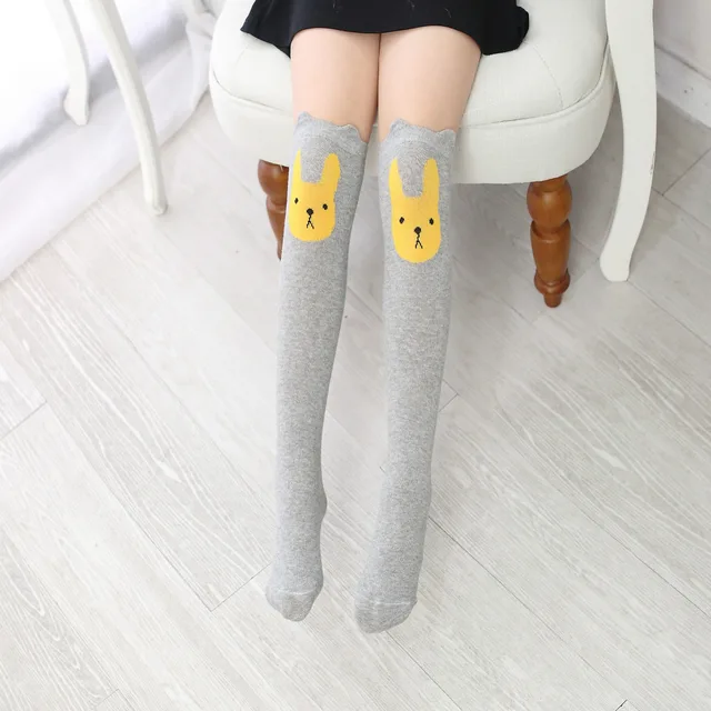 Children's Teenage Girls School Uniform Socks Kids Cartoon Knee High