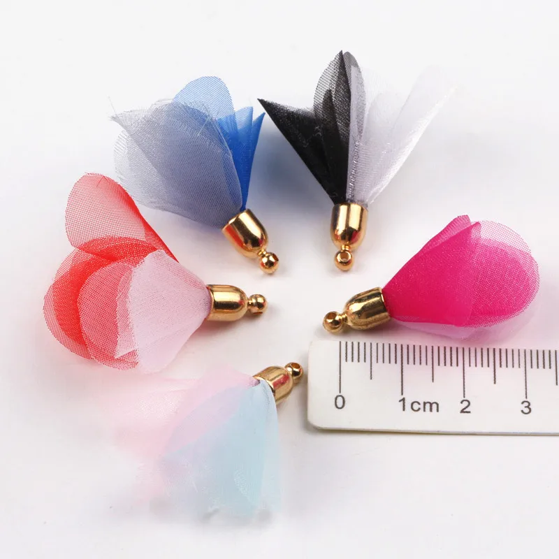 35mm New Fashion Colorful Satin Flower Tassels Pendants For Jewelry Making Of Earring Cellphone Plush Keyring Handmade Accessory 35mm New Fashion Colorful Satin Flower Tassels Pendants For Jewelry Making Of Earring Cellphone Plush Keyring Handmade Accessory