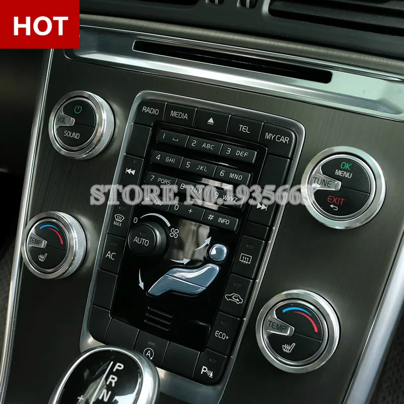 

Interior Air Condition Knob & Audio Knob Cover For VOLVO XC60 S60 V60 V40 Silver/Red/Blue