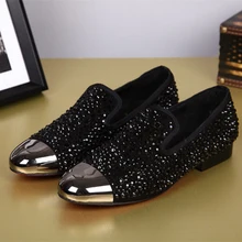 New Fashion Men Black Designer Vintage Rivet Loafers Shoes Plus Size Summer Party Shoes Men Moccasins Zapatos Hombre Sapatos