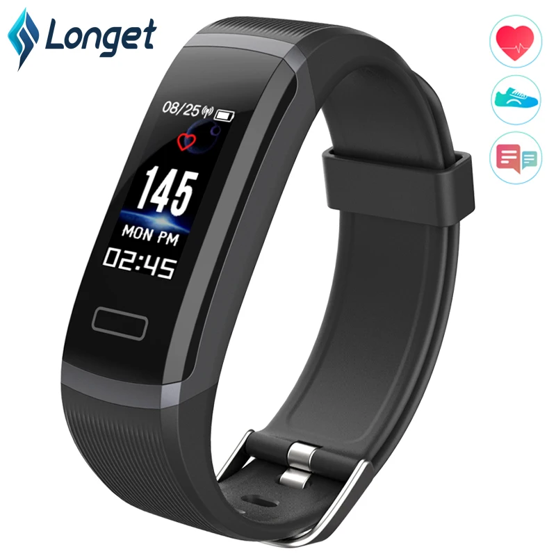 

Longet Smart Band GT101 real time Heart Rate Sleep Monitor Bluetooth Fitness Tracker waterproof Men Women for iPhone 8 xiaomi