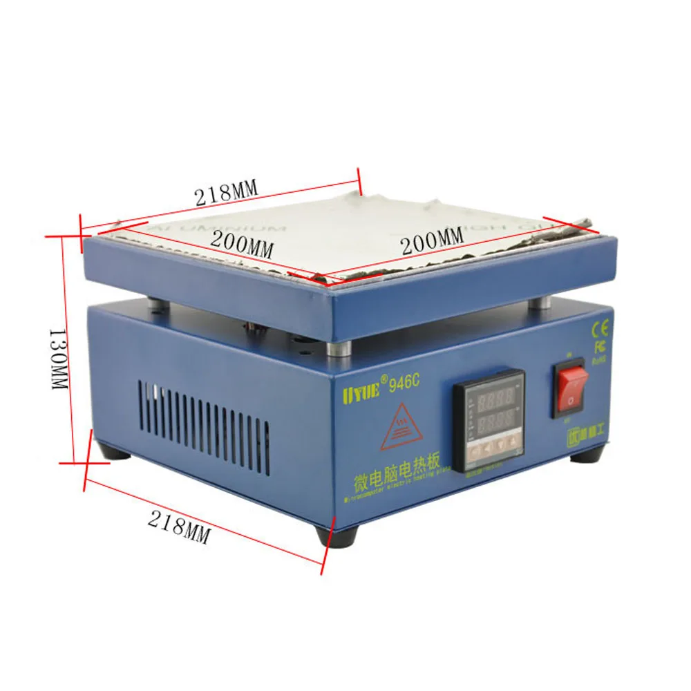200*200 мм электронная плита станция предварительного нагрева для PCB SMD подогреватель BGA Цифровая Платформа термостата нагревательная пластина UYUE 946C