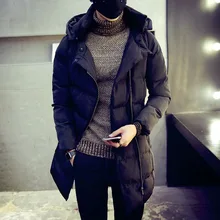 2016 hot autumn and winter the new selling long paragraph cotton mens hooded cotton large size M-5XL Slim youth Mianao trend men