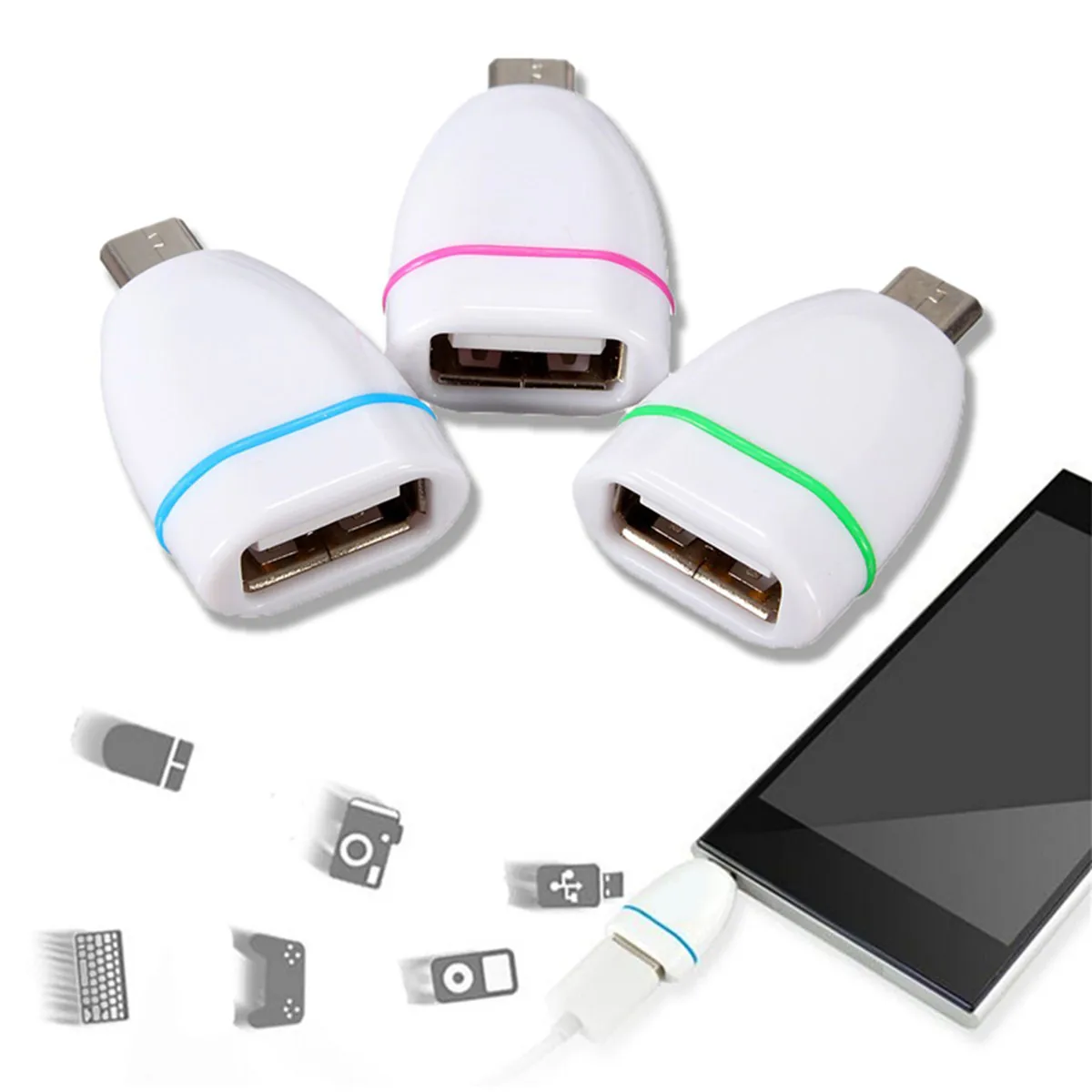  Android Micro USB To USB 2.0 Converter OTG Adapter For Samsung Galaxy For HTC Mobile Phone Tablet Pc 