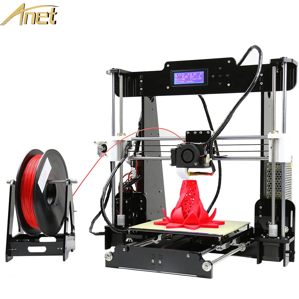 Free 10m filament+Anet A8 personal 3d printer Kit diy Precision Reprap Prusa i3+Aluminum Hotbed+8GBSD Card +LCD Screen