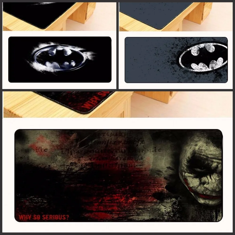 

Yuzuoan Free Shipping For The Batman Joker Speed Gaming Large Movie Mouse Pad 900*400mm Locking Edge Mouse Mat for PC Laptop