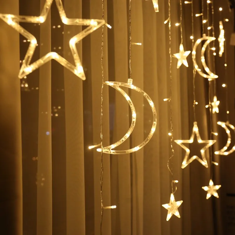 220V Battery Fairy star led curtain string wedding lights Garland holiday party wedding decoration fairy lights led holiday