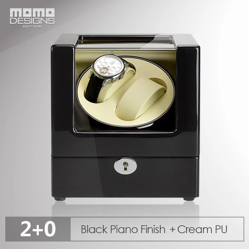 Preiswero Watch winder 2 Автоматическая коробка вафсы мабути мотор машина коробка ручной работы на пианино отделка/роскошные часы вращения коробка - Цвет: Black w Cream