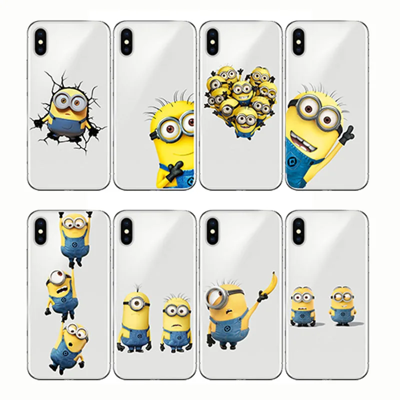 

Phone Cases Despicable Me 3 Yellow Minions Design Soft Silicone Clear TPU Case Cover for Iphone XS MAX 5s SE 6S XR 6 7 8 Plus