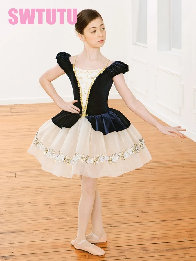 Child Performance Giselle Black Ballet Dress Girl
