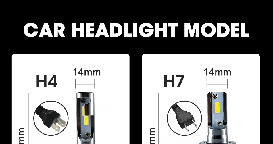 a8-g_16 2Pcs 6000K SMD Chips 12V led H7 canbus Anti EMC Car Headlight bulbs Mini H7 led for car 10000LMSet 72W led automotivo