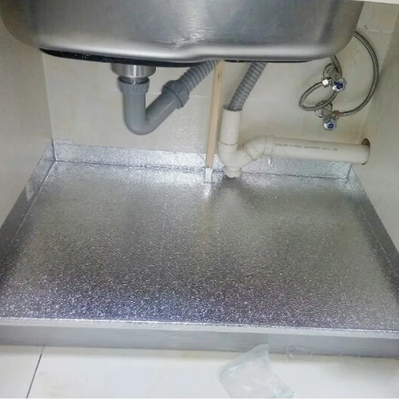 New Kitchen Wall Aluminum Foil Oil-proof Stickers Anti-fouling High-temperature Self-adhesive Croppable Wallpaper Wall Sticker