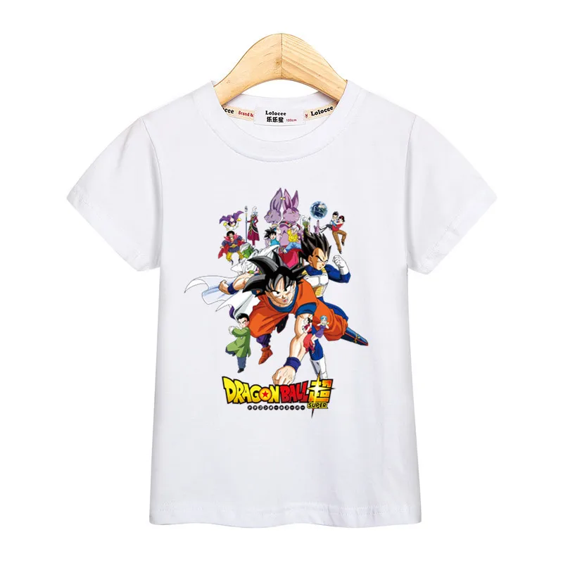 Детская футболка аниме Модная рубашка для мальчиков топы с драконом Гоку, одежда для мальчиков футболки с короткими рукавами и принтом детские летние хлопковые костюмы