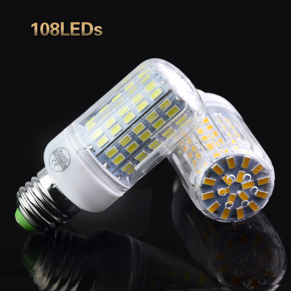 Светодиодная лампа SMD 5730 E27 более яркая чем 5735 5736 220 В 24 30 42 64 80 89 108 136 светодиодов