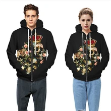 Унисекс печать 3D худи с принтом осенний пуловер молния топы Джерси пальто куртка для влюбленных Одежда(BLL007