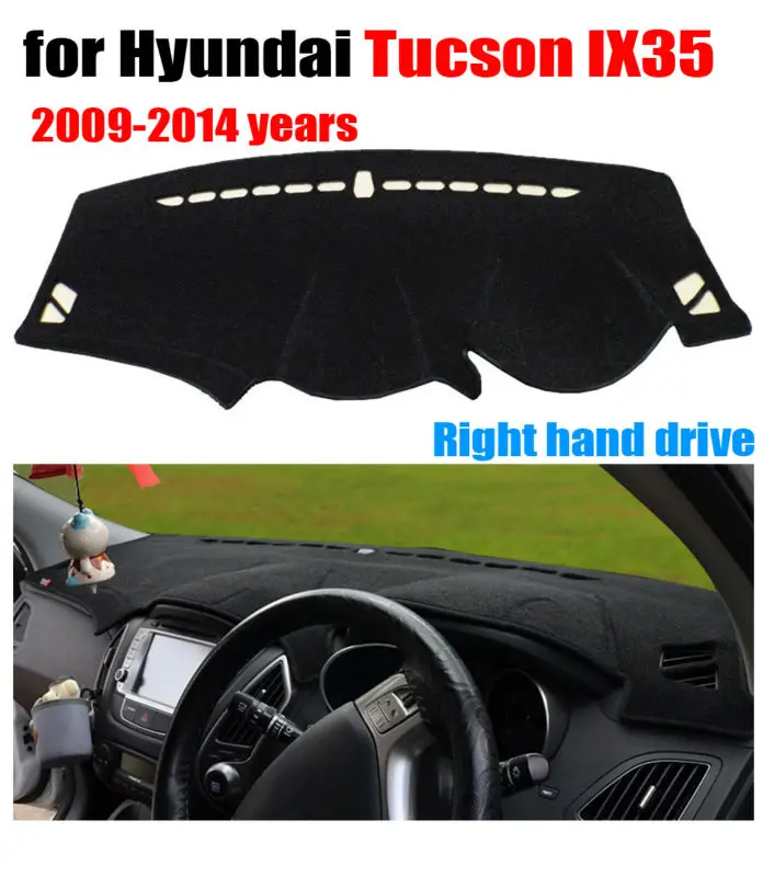 RKAC Car dashboard cover mat for Hyundai Tucson IX35 2009 2014 Right