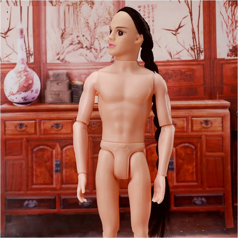30 см древняя мужская кукла с длинными волосами 14 подвижных шарнирных мужчин кукла тела принца обнаженного тела бойфренда обнаженной куклы Дети DIY игрушки - Цвет: 04