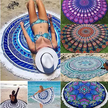 

Round Mandala Indian Hippie Boho Tapestry Beach Picnic Throw Mat Blanket