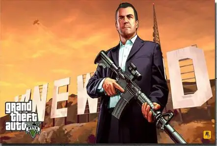 Grand Theft Auto V видеоигра GTA 5 художественный шелковый постер декоративная стена