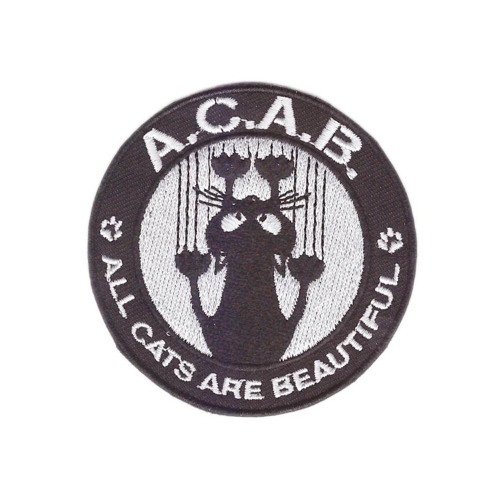 A.C.A.B с мультяшным котом декоративная заплатка наклейка принтом буквы джинсы