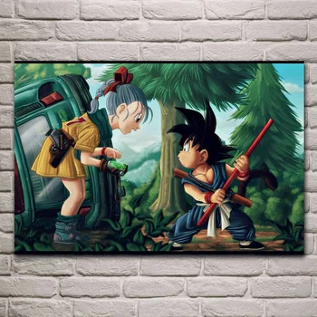 

Anime Manga Dragon Ball Goku Gohan Dragon Toriyama Chichi Buu Living room home wall art decor wood frame fabric posters MC283