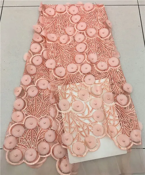 

Newcoming African Lace Fabrics beautiful French Net Embroidery appliqued Tulle Lace Fabric For Nigerian party Dress jiaa011