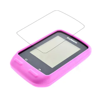 

Hot New Silicone Rubber Protect Pink Case + LCD Screen Film Protector For Garmin Edge 510 Accessories