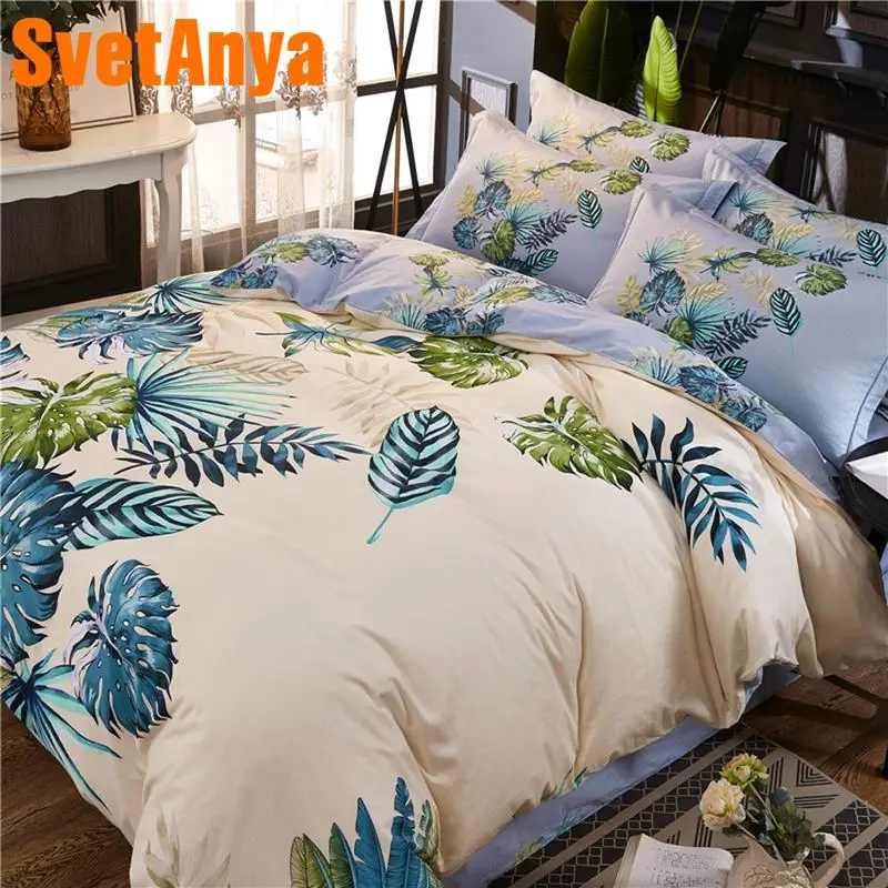 

Svetanya Plants Bedlinen 100 Cotton sheet pillowcase Duvet Cover Sets Double Queen King Size Bedding Set