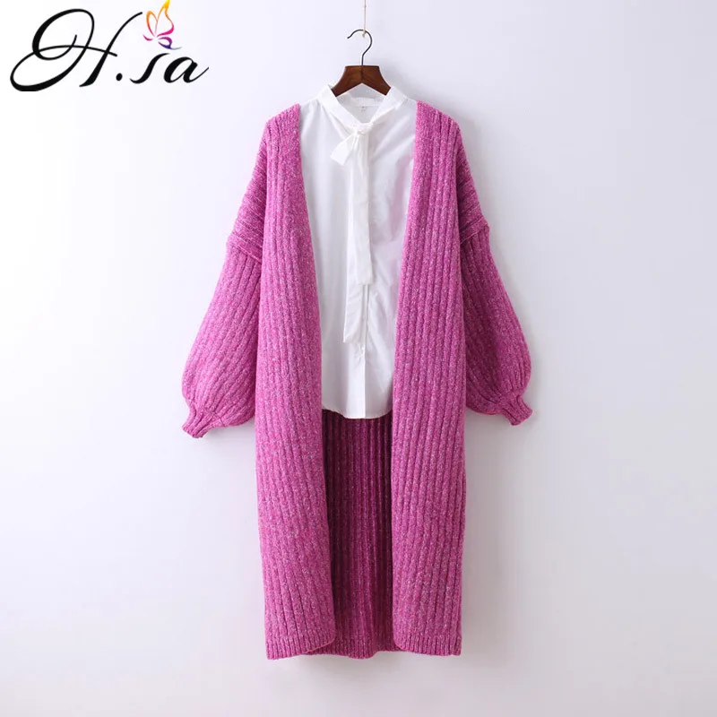 H.SA Women Winter Long Sweater Cardigans 2017 Oversized Warm Spring