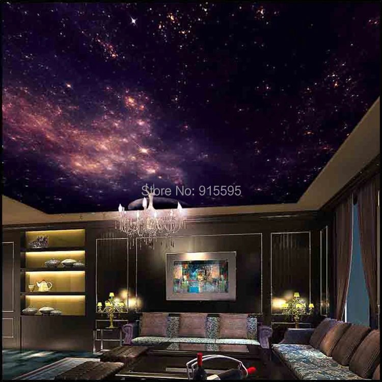 mural personalizado nebulizador de estrelas céu noturno pintura de parede teto smallpox papel de parede para quarto plano de fundo de tv galaxy papel de parede tema