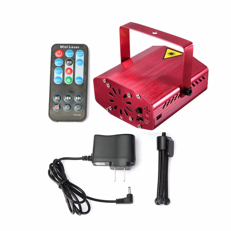 Smuxi R&G LED Stage Light Auto/Voice KTV DJ Disco Christmas Party Decor Music Laser Projector Stage Lighting Effect AC110-240V smuxi portable stage light auto voice led laser projector stage lighting effect dj ktv party christmas decor remote control