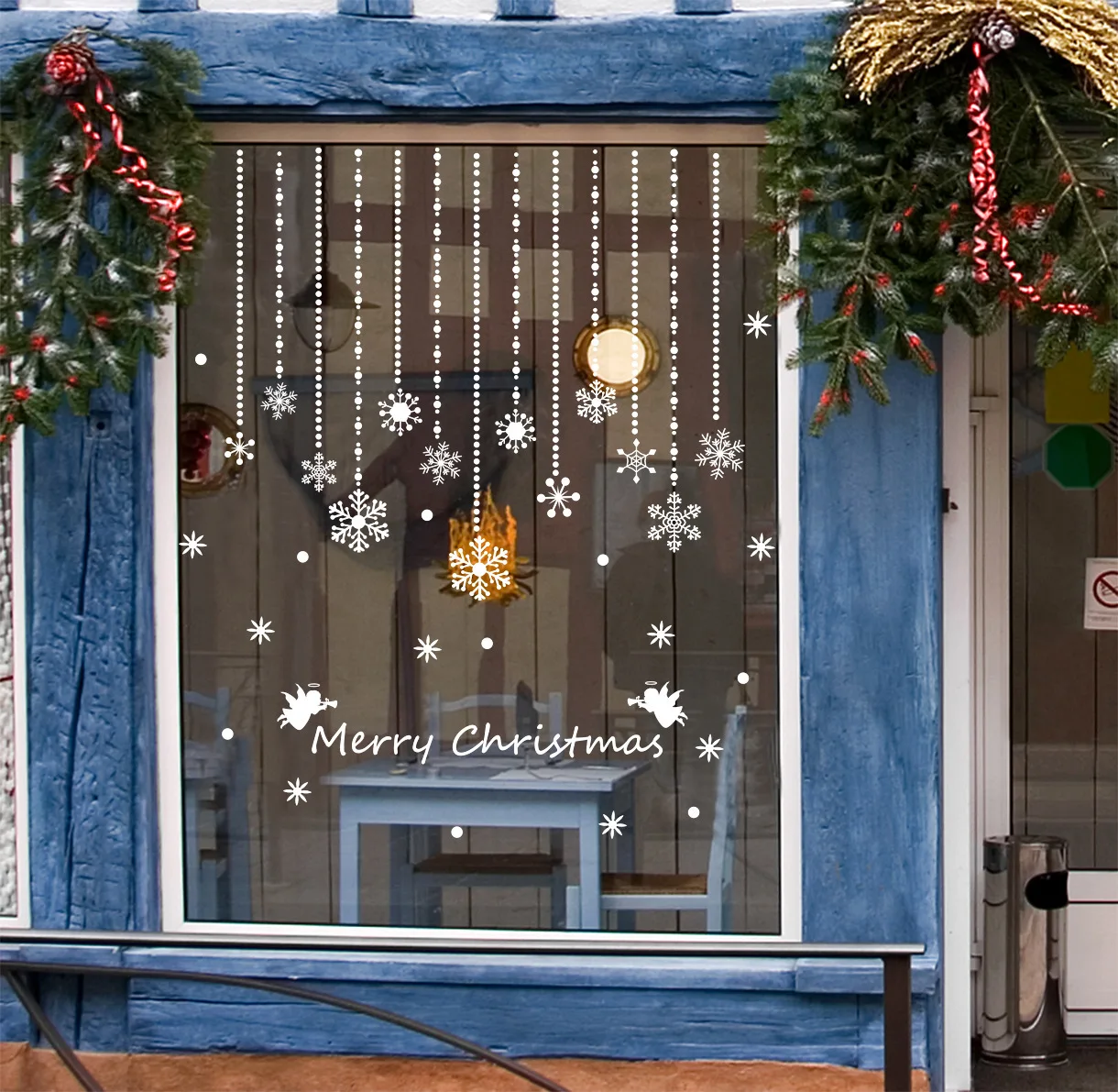 ᑐ2017 diy Christmas Wall Φ_Φ Sticker Sticker Shop Window Sticker 웃 유